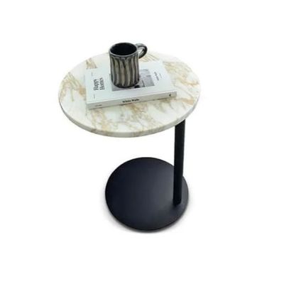 Table C souple fauteuil canapé blanc marbre finition de fer de base Table côte