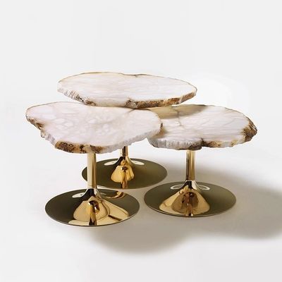 SUS 304 Table à café en pierre de neige de forme irrégulière