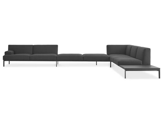 Atmosphère Hôtel Grand coin d'espace Sofa en tissu sectionnel Pieds en fer noir