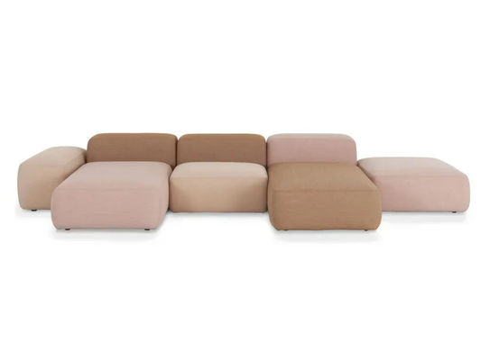 Couchette en tissu modulaire personnalisé avec couvercle amovible pour salon d'hôtel