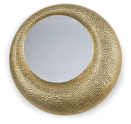 Miroir circulaire en or martelé à la broche pour les chambres d'hôtel