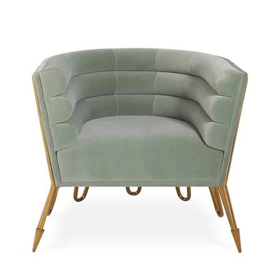 Chaise de canapé unique en acier inoxydable pour hôtel sur mesure avec tissu et jambes en métal en option