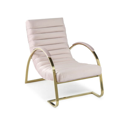 Hôtel 5 étoiles rose brossé velours moderne fauteuil individuel personnalisé