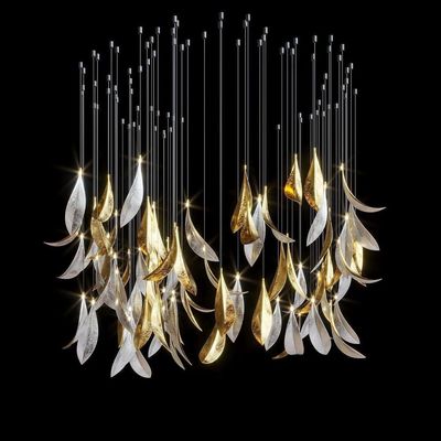 Éclairage personnalisé en forme de feuille de métal Lobby de l'hôtel Lumières d'escalier