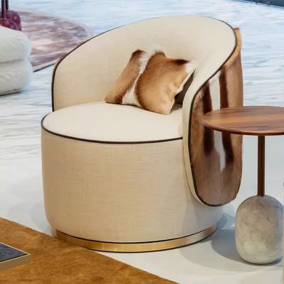 Chaise tournante en cuir en acier inoxydable pour les chambres d'hôtel